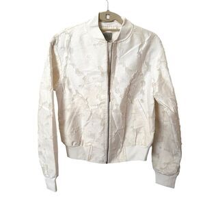 GREY JASON WU Jacquard Light Bomber Jacket in White NWOT‎ Sz 4